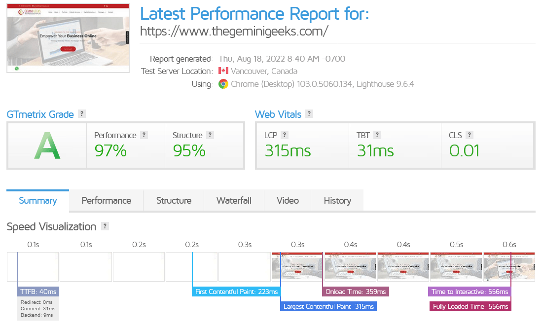 Site Speed Gemini Geeks