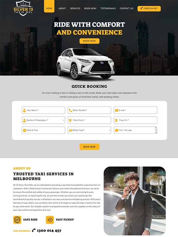 Website Design - Silver 13 Taxis Melburne