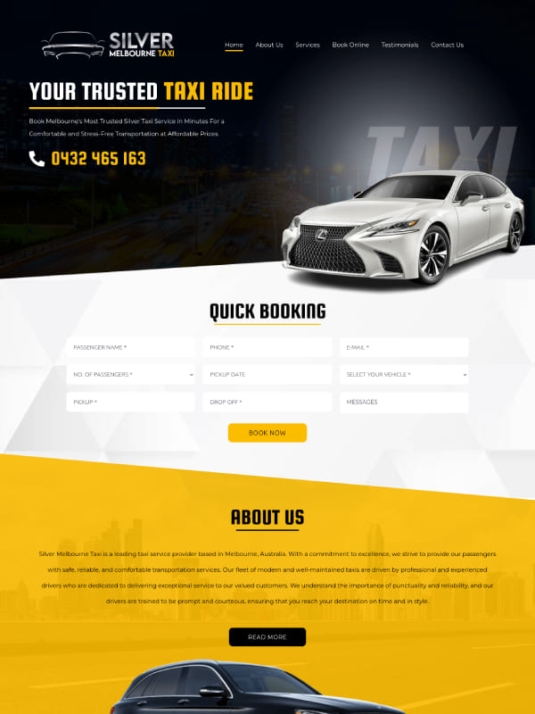 Website Design - Silver Melbourne Taxi