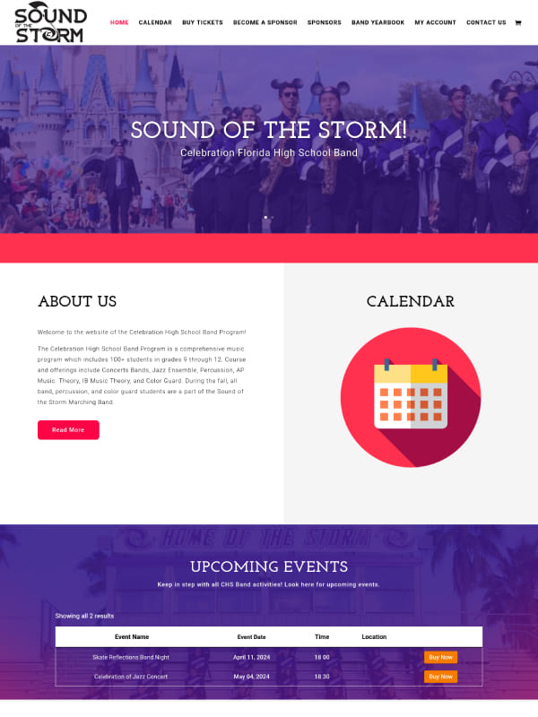 Website Design - Sound Of The Storm